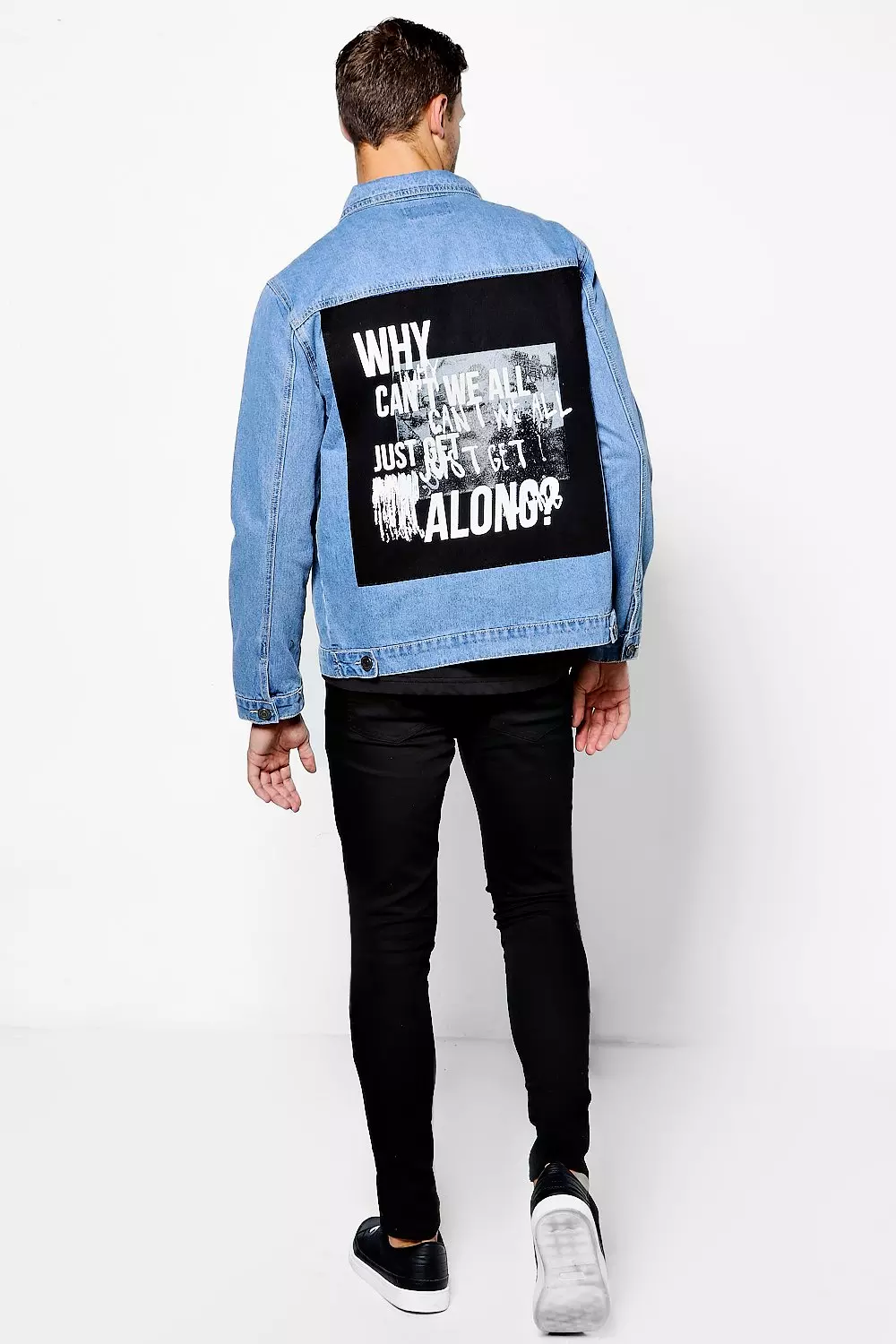 Jeans jacket back print best sale